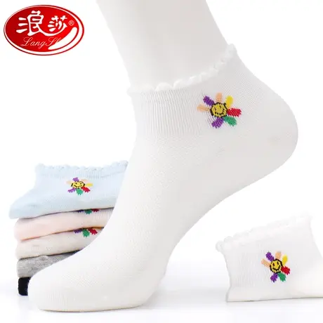 浪莎袜子女纯棉夏季女士棉袜韩版全棉女袜短筒春秋季可爱ins潮袜商品大图