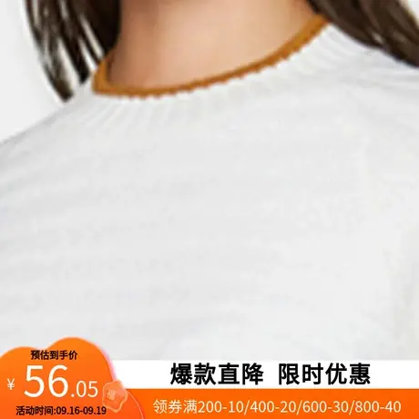 艾格冬季女装休闲时尚百搭简约纯色套头针织衫Y1462商品大图