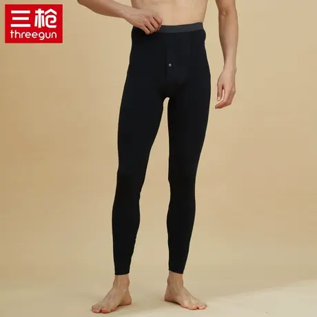 三枪薄款棉质男士秋冬睡裤弹力透气长裤休闲秋裤保暖修身家居裤图片