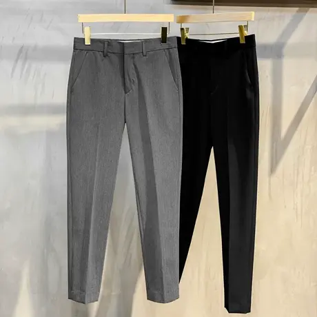 休闲西裤男夏季薄款韩版潮流直筒裤男士九分裤春秋2023新款长裤子商品大图