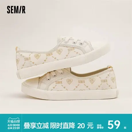 Semir女鞋帆布鞋2025新款春夏透气舒适轻便好穿脱百搭潮流休闲鞋商品大图