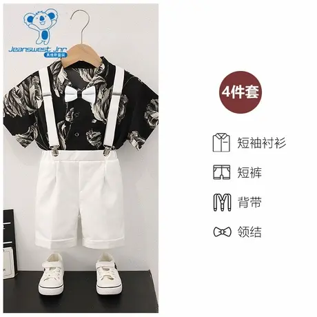 GD真维斯男童套装夏季品男童个性穿搭时尚印花潮童套装商品大图