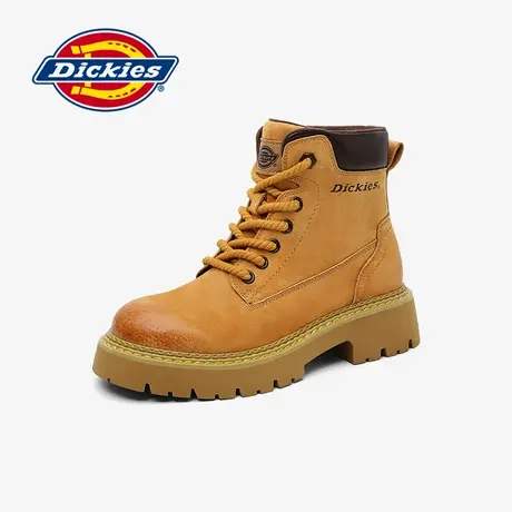 Dickies马丁靴女2024冬季新款大黄靴加绒短靴防踢户外软底登山鞋商品大图