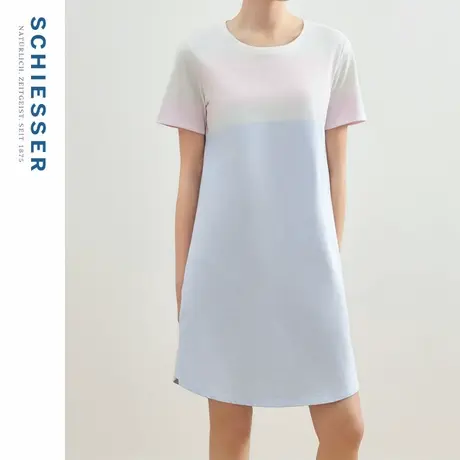 SCHIESSER舒雅女士32S纯棉柔软亲肤透气圆领连衣裙家居睡裙22402D图片