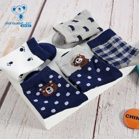 L2【五对装】真维斯男童组合装袜子春秋季儿童中筒提花大中童袜子图片