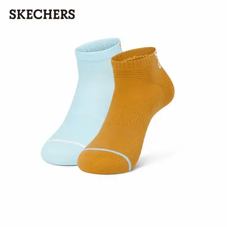 斯凯奇纯色中筒袜2双装时尚百搭休闲运动袜透气耐磨弹力舒适袜子图片