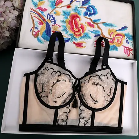 美容院调整型兔耳朵内衣女夏季性感超薄款软支撑大胸显小透气文胸商品大图