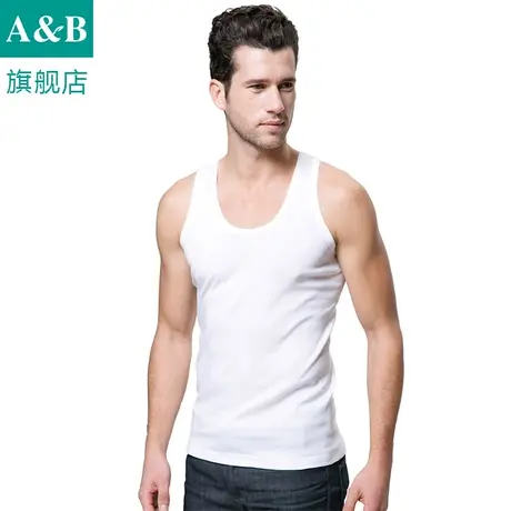 ab男士背心薄款男无袖透气休闲全棉纯色运动吸汗汗衫S706商品大图