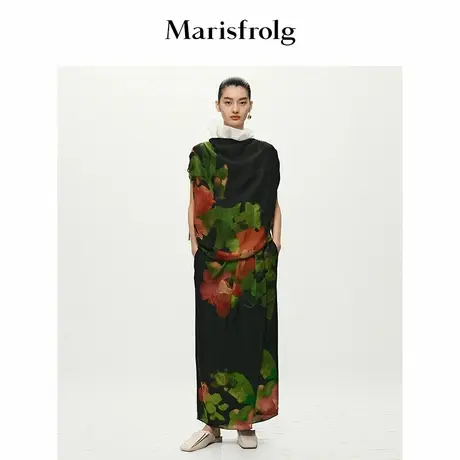 【艺术家灵感】Marisfrolg玛丝菲尔2025夏新款休闲褶皱印花上衣图片
