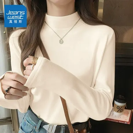 NOE真维斯德绒打底衫女2025新款秋冬季爆款青少年宽松长袖t恤女商品大图