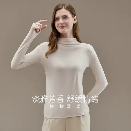 顶瓜瓜秋衣女士保暖上衣半高领柔软修身上衣棉毛衫打底内衣单件图片