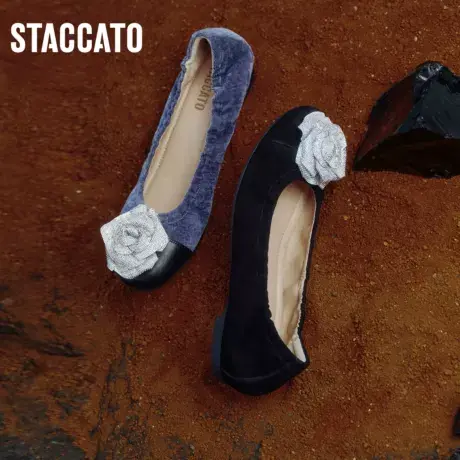 思加图新款荒漠玫瑰仙女风温柔单鞋蛋糕鞋平底鞋9HY85CQ3商品大图