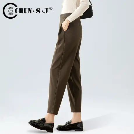 清仓休闲西装裤女裤2025春季新款锥形裤梨型身材裤子小脚哈伦裤图片