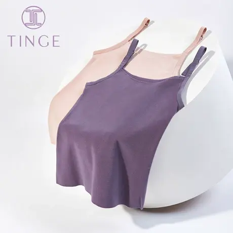 TINGE德绒磨毛保暖内衣女背心女秋衣上衣加厚秋冬睡衣女打底吊带图片