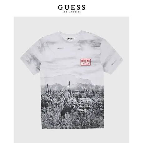 【38上新季】GUESS男士时尚涂鸦舒适通勤短袖T恤商品大图