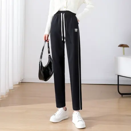 时尚气质休闲裤2023年秋季新款女士简约高腰显瘦通勤百搭直筒长裤商品大图