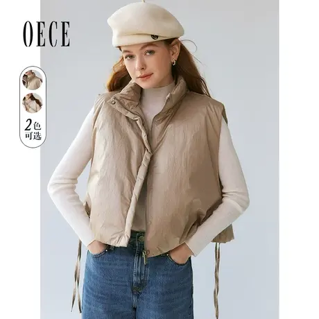 Oece复古极简风羽绒服冬季新款女装马甲背心外套图片