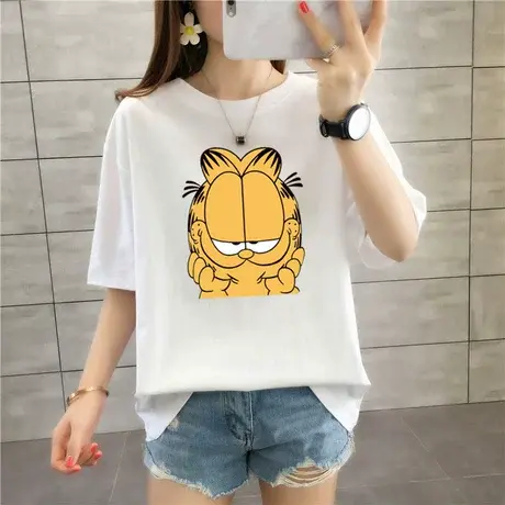 短袖t恤女白色宽松显瘦学生半袖ins潮2024年夏季新款韩版百搭上衣商品大图