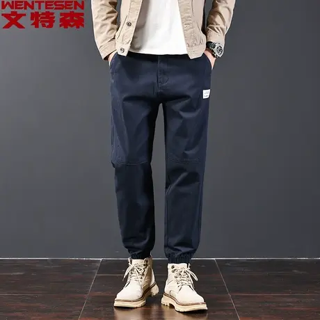 秋季新款男士休闲裤时尚宽松直筒裤韩版潮流青年潮牌工装哈伦裤商品大图