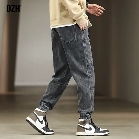 男士复古黑灰色牛仔裤男2024新款男裤秋款痞帅裤子男款休闲束脚裤商品大图