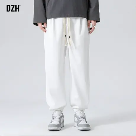 男士白色卫裤男潮牌春夏款束脚运动裤休闲裤子2023年新款垂感长裤商品大图