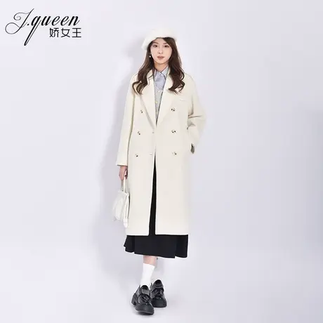 毛呢大衣女秋冬季新款气质时尚高级感绑带收腰中长款呢子风衣外套图片