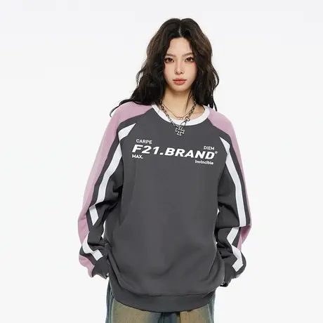 Nuthink美式加厚保暖套头字母卫衣潮牌男冬季加绒打底衫上衣男款商品大图