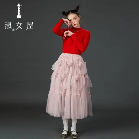 淑女屋官方旗舰店低领保暖°绣花毛衣③号图片