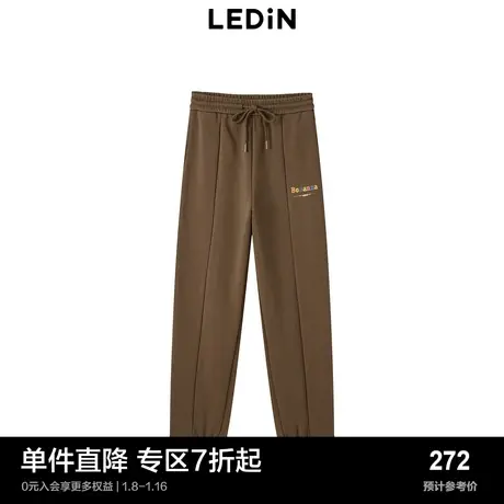 【商场同款】乐町复古针织束脚裤冬季女生针织休闲裤C2GHD4165商品大图