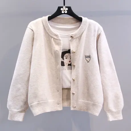 温柔风刺绣毛衣外套女冬季2024新款宽松时尚休闲软糯减龄针织开衫商品大图