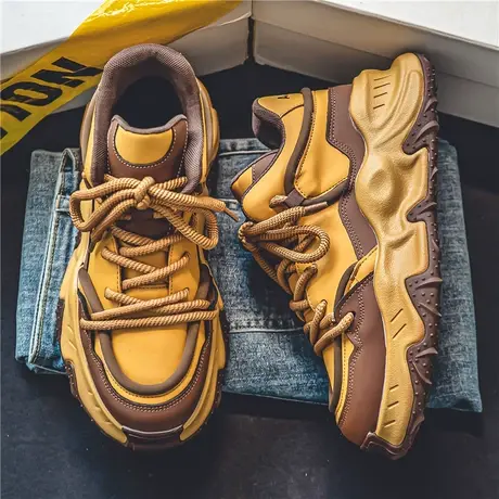 网红爆款男鞋春夏季运动休闲莆田潮鞋男款小众厚底老爹鞋2024新款图片