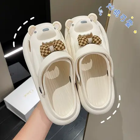 洞洞鞋女款外穿夏季沙滩半拖凉鞋防滑软底踩屎感医护士包头拖鞋图片