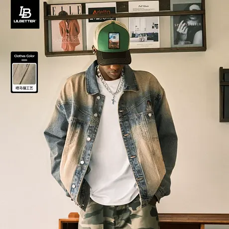 【k姐推荐】Lilbetter牛仔夹克刺绣美式复古vintage外套潮流图片