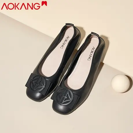 奥康女鞋2023春季新款百搭方头浅口套脚女单鞋低跟柔软舒适妈妈鞋商品大图