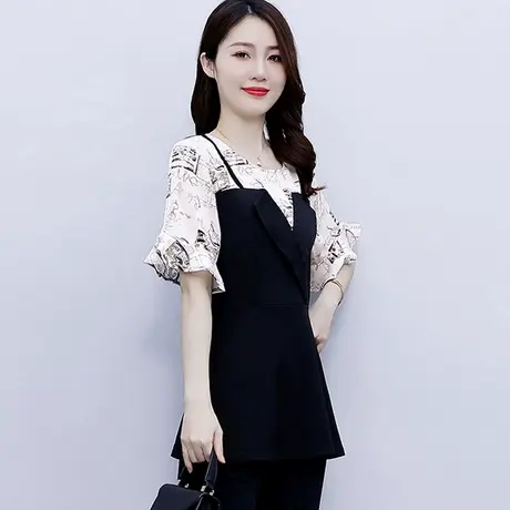 短袖t恤女2023年新款夏季小众设计感上衣雪纺妈妈大码胖mm遮肚子商品大图