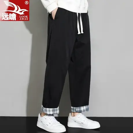 裤子男春秋款垂感宽松百搭直筒裤秋季阔腿卫裤男士休闲长裤运动裤商品大图
