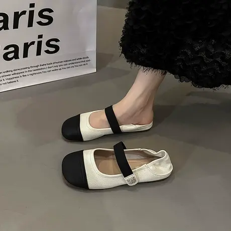 玛丽珍鞋女2023新款夏季复古软底两穿配裙子休闲防滑高级平底单鞋商品大图