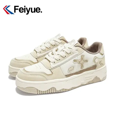 feiyue/飞跃官方休闲鞋女鞋2024春季新款百搭拼色复古透气板鞋996商品大图
