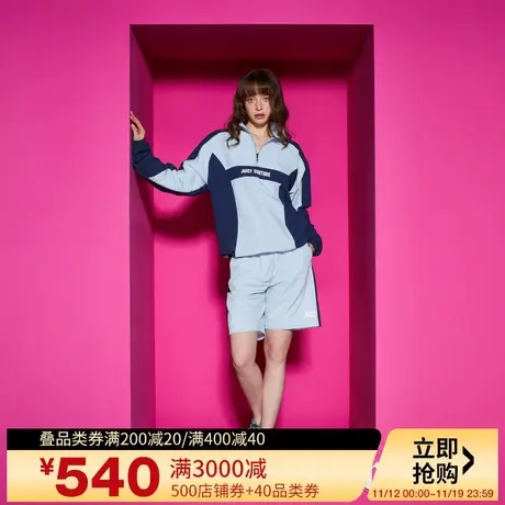 Juicy Couture橘滋23新款撞色拼接logo印花半襟女运动外套图片