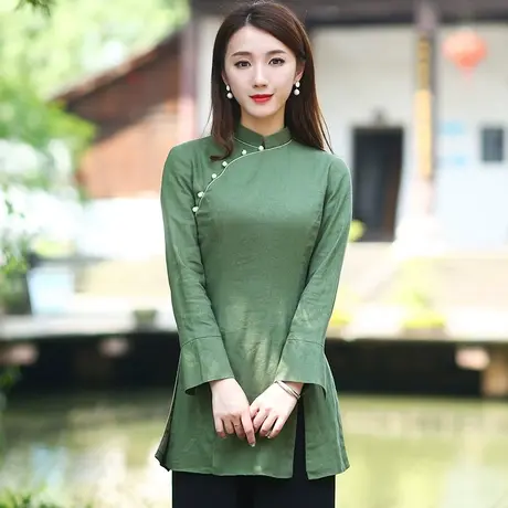 中式唐装上衣改良旗袍汉服茶服女禅意文艺修行居士服民族风女装商品大图