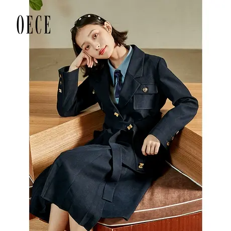 Oece气质小西装2022秋女装复古港味西服新款女士休闲外套春秋图片