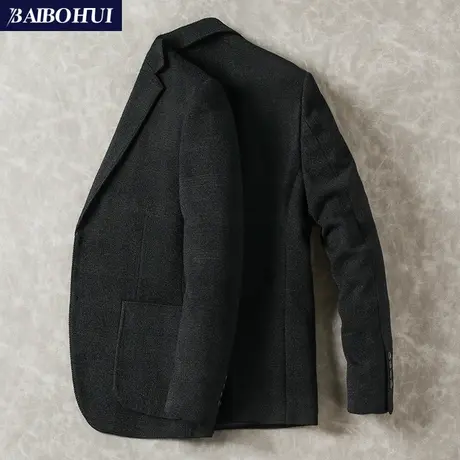 休闲小西装男士单西上衣秋冬新款韩版潮流弹力呢子西服外套男修身商品大图