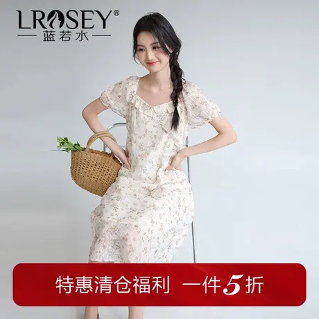 【超仙度假风碎花连衣裙】蓝若水大码2025夏装新款减龄显瘦仙女裙图片