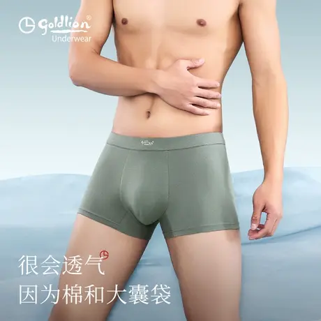 金利来男士内裤男生棉2025年春季透气品牌抗菌平四角短底裤男款商品大图