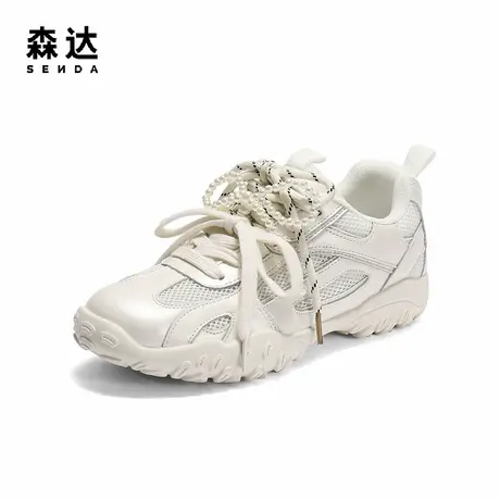 森达网面鞋女款2025秋新户外厚底休闲德训鞋ZTH54CM5商品大图