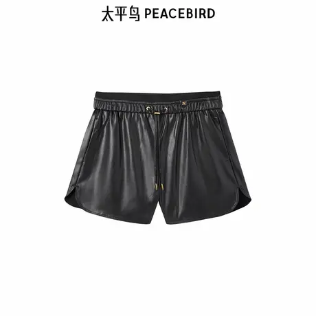 太平鸟女装年秋冬新款品质PU短裤A1GCE4178图片