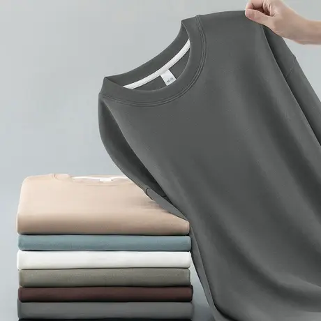 350g重磅卫衣男秋冬款套头无帽上衣宽松潮流休闲百搭圆领长袖t恤商品大图