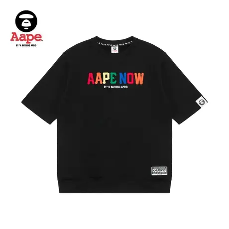 Aape男装春夏简约彩色字母刺绣个性短袖圆领卫衣3550XXC图片