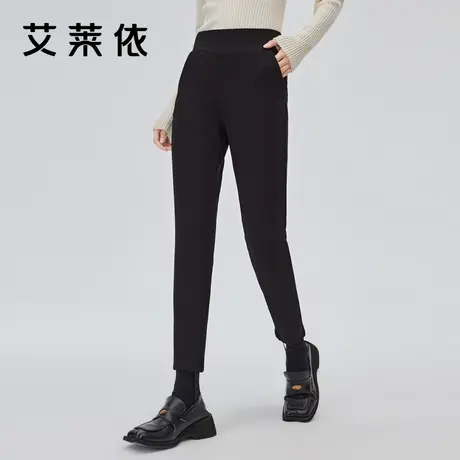 艾莱依高腰羽绒裤女外穿鸭绒2022新款时尚保暖紧身踩脚冬季九分裤商品大图