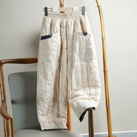 享永子【轻盈保暖 一件过冬】高腰宽松羽绒裤90白鸭绒加厚长裤女图片